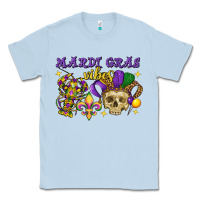 Dusty Blue mardi gras vibes skull Classic Tee - FaDigitalArtStudio
