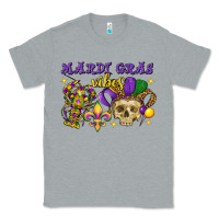 Heather Grey mardi gras vibes skull Classic Tee - FaDigitalArtStudio