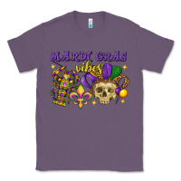 Lavender mardi gras vibes skull Classic Tee - FaDigitalArtStudio
