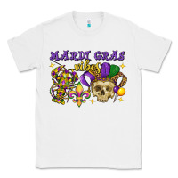White mardi gras vibes skull Classic Tee - FaDigitalArtStudio