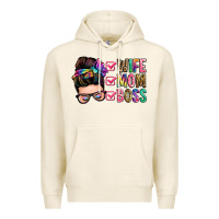 Tofu wife mom boss messy bun Premium Hoodie - Zillion Design Studio