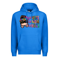 True Royal wife mom boss messy bun Premium Hoodie - Zillion Design Studio