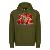 Army Green Our Lady of Guadalupe Premium Hoodie - CTS Tumbler Store