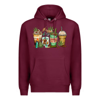 Burgundy highly caffeinated coffee cups Premium Hoodie - Zillion Design Studio