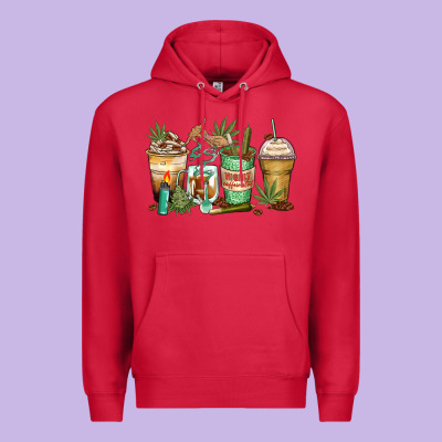 Highly Caffeinated Coffee Cups Premium Hoodie Designed By Zillion Design Studio