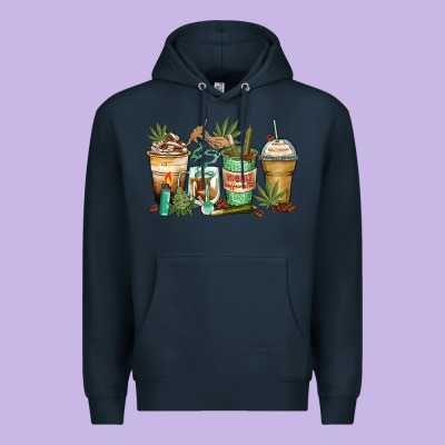 Highly Caffeinated Coffee Cups Premium Hoodie Designed By Zillion Design Studio