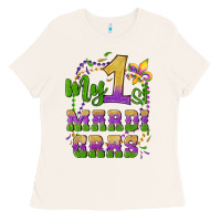 Bone my first mardi gras glitter fleur de lis Ladies Tee - Artiststas