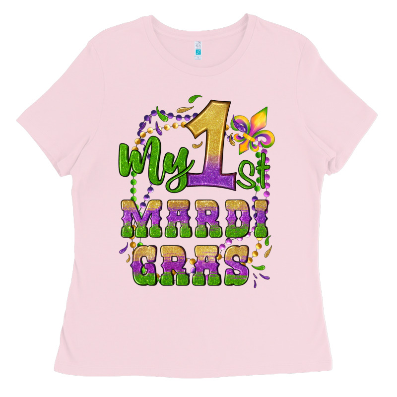 My First Mardi Gras Glitter Fleur De Lis Ladies Tee by Artiststas | Teevron