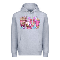 Heather Grey princess coffee cups Premium Hoodie - Zillion Design Studio