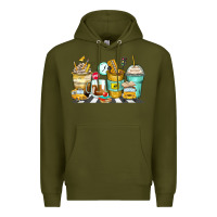 Army Green school bus coffee cups Premium Hoodie - Zillion Design Studio