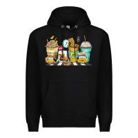 Black school bus coffee cups Premium Hoodie - Zillion Design Studio