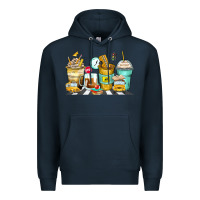 Navy school bus coffee cups Premium Hoodie - Zillion Design Studio