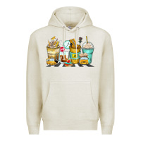 Oatmeal Heather school bus coffee cups Premium Hoodie - Zillion Design Studio