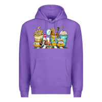 Purple school bus coffee cups Premium Hoodie - Zillion Design Studio