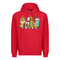 Red school bus coffee cups Premium Hoodie - Zillion Design Studio