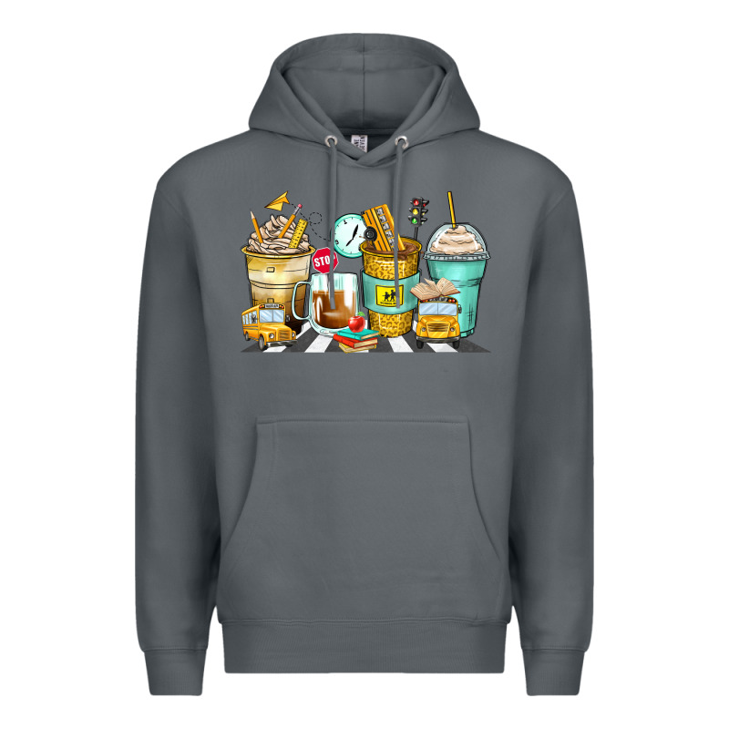 School Bus Coffee Cups Premium Hoodie by Zillion Design Studio | Teevron