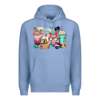 Colony Blue small business coffee cups Premium Hoodie - Zillion Design Studio