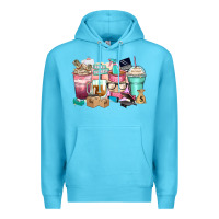 Ocean Blue small business coffee cups Premium Hoodie - Zillion Design Studio