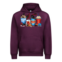 Mauve Wine hockey begins after coffee cups Urban Hoodie - Zillion Design Studio