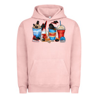 Pigment Salmon hockey begins after coffee cups Urban Hoodie - Zillion Design Studio