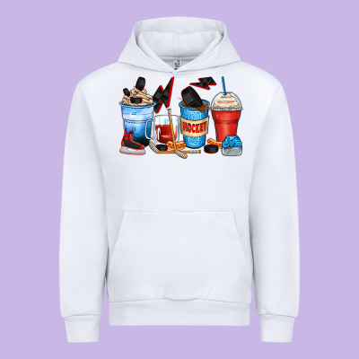 Hockey Begins After Coffee Cups Urban Hoodie Designed By Zillion Design Studio