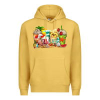 Antique Gold summer vibes coffee cups Premium Hoodie - Zillion Design Studio