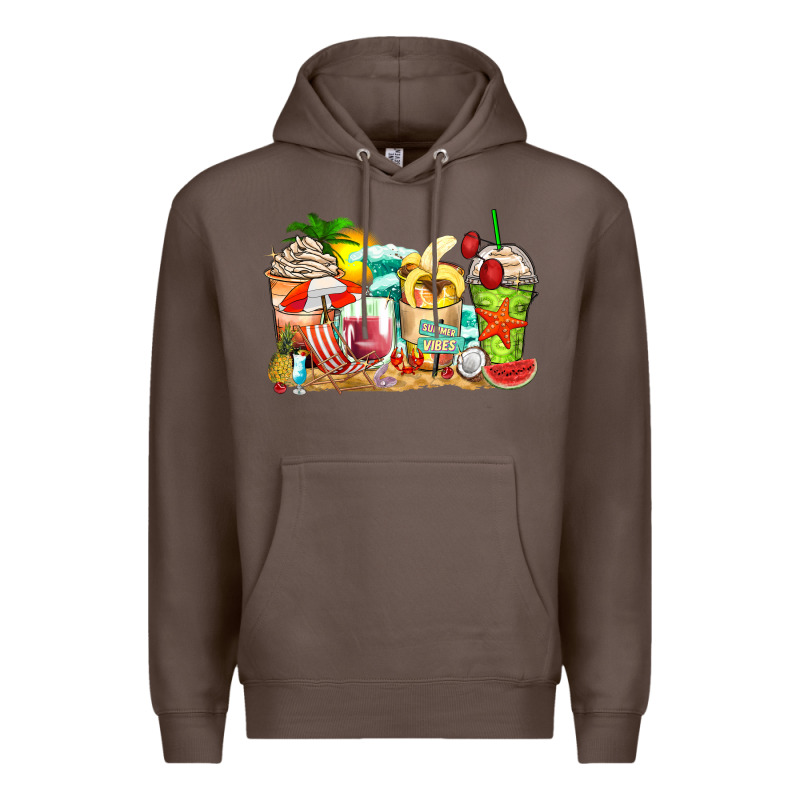 Summer Vibes Coffee Cups Premium Hoodie by Zillion Design Studio | Teevron