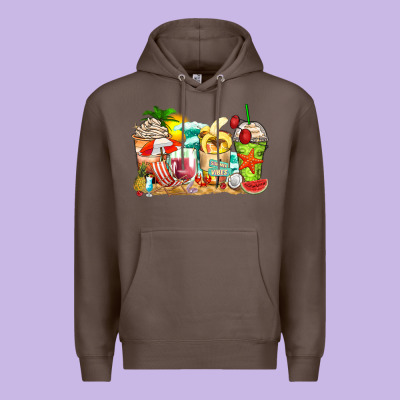 Summer Vibes Coffee Cups Premium Hoodie Designed By Zillion Design Studio