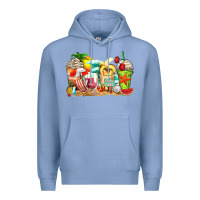 Colony Blue summer vibes coffee cups Premium Hoodie - Zillion Design Studio