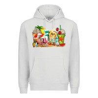 Dove Grey summer vibes coffee cups Premium Hoodie - Zillion Design Studio