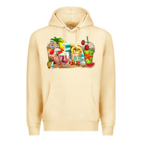 Pina Colada summer vibes coffee cups Premium Hoodie - Zillion Design Studio