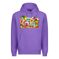 Purple summer vibes coffee cups Premium Hoodie - Zillion Design Studio