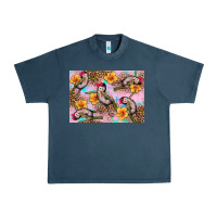 Midnight Navy Baby monkey flowers Urban Heavy Tee - Artiststas