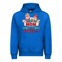 Cobalt just a mom who loves coffee Urban Hoodie - Zillion Design Studio