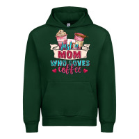 Forest Green just a mom who loves coffee Urban Hoodie - Zillion Design Studio