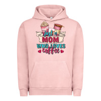 Pigment Salmon just a mom who loves coffee Urban Hoodie - Zillion Design Studio