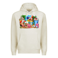 Oatmeal Heather travel coffee cups Premium Hoodie - Zillion Design Studio