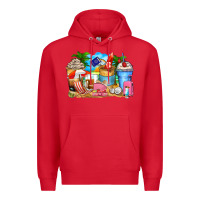 Red travel coffee cups Premium Hoodie - Zillion Design Studio