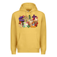 Antique Gold mexican dia de los muertos coffee cups Premium Hoodie - CTS Tumbler Store