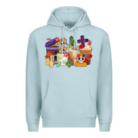 Blue Mist mexican dia de los muertos coffee cups Premium Hoodie - CTS Tumbler Store
