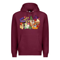 Burgundy mexican dia de los muertos coffee cups Premium Hoodie - CTS Tumbler Store