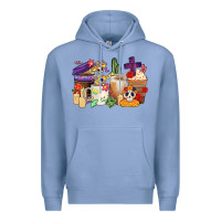 Colony Blue mexican dia de los muertos coffee cups Premium Hoodie - CTS Tumbler Store