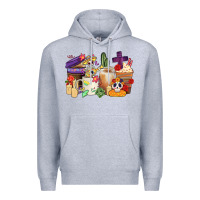 Heather Grey mexican dia de los muertos coffee cups Premium Hoodie - CTS Tumbler Store