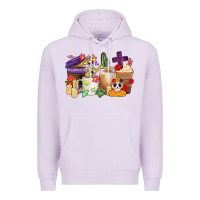 Lilac mexican dia de los muertos coffee cups Premium Hoodie - CTS Tumbler Store