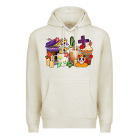 Oatmeal Heather mexican dia de los muertos coffee cups Premium Hoodie - CTS Tumbler Store