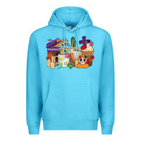Ocean Blue mexican dia de los muertos coffee cups Premium Hoodie - CTS Tumbler Store