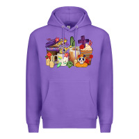 Purple mexican dia de los muertos coffee cups Premium Hoodie - CTS Tumbler Store