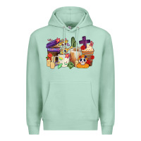 Seafoam mexican dia de los muertos coffee cups Premium Hoodie - CTS Tumbler Store