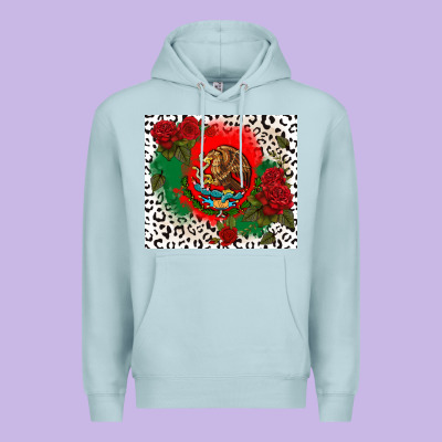 Mexican Flag And Roses Premium Hoodie Designed By Cts Tumbler Store