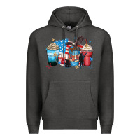 Charcoal Heather usa coffee cups Premium Hoodie - Zillion Design Studio